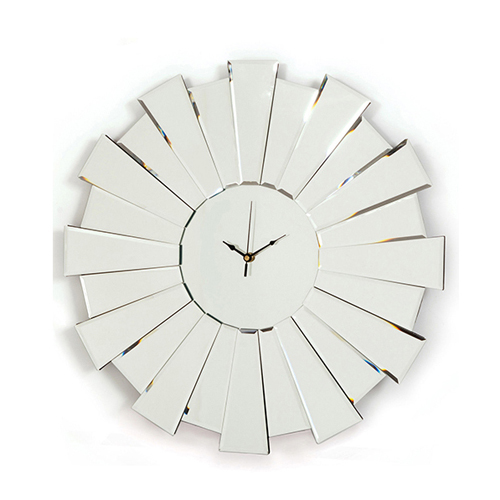 Wholesale luxury silver hot sales mirror wall clock