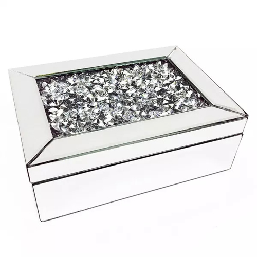 Coolbang customized luxurious crystal handles floor mirror jewelry box