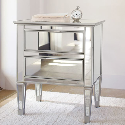 Mirrored Bedside Table, Mirrored Furniture