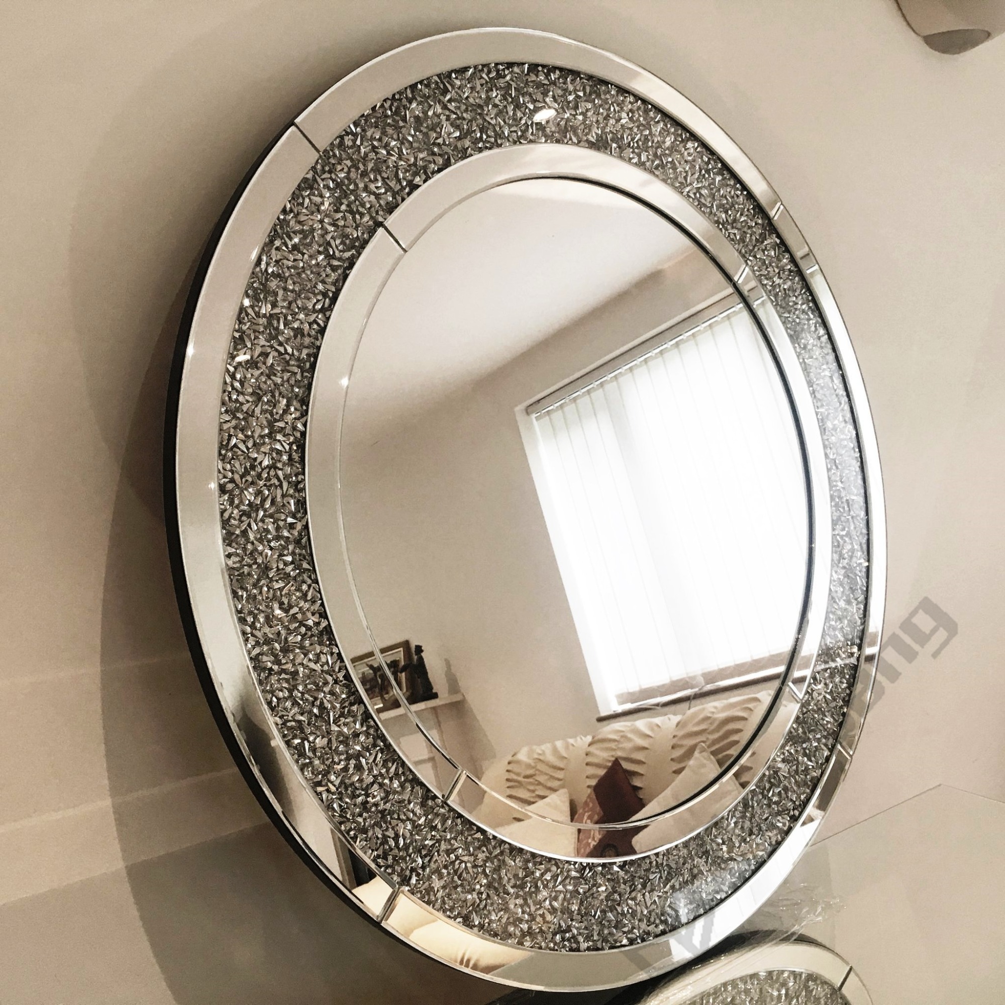 Factory Wholesale Modern Home Crushed Diamond Wall Mirror