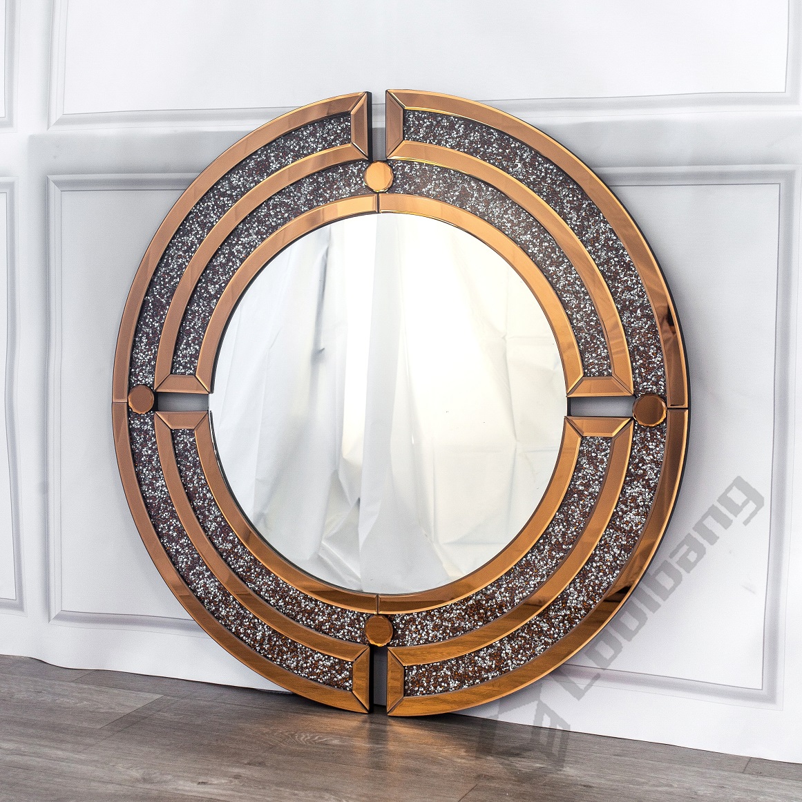 Factory Wholesale Modern Home Crushed Diamond Wall Mirror