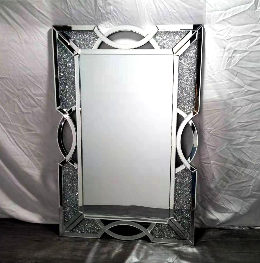 Factory Wholesale Modern Home Crushed Diamond Wall Mirror