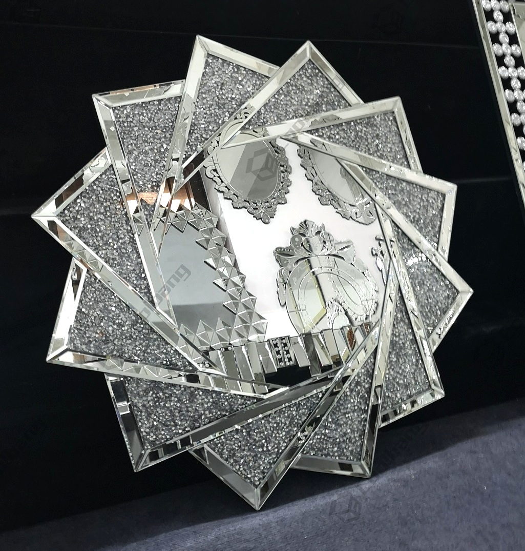 Factory Wholesale Modern Home Crushed Diamond Wall Mirror