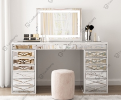 Hot Sale Luxury Modern Vanity Simple Bedroom Furniture Dresser Mirrored Dressing Table With Stool